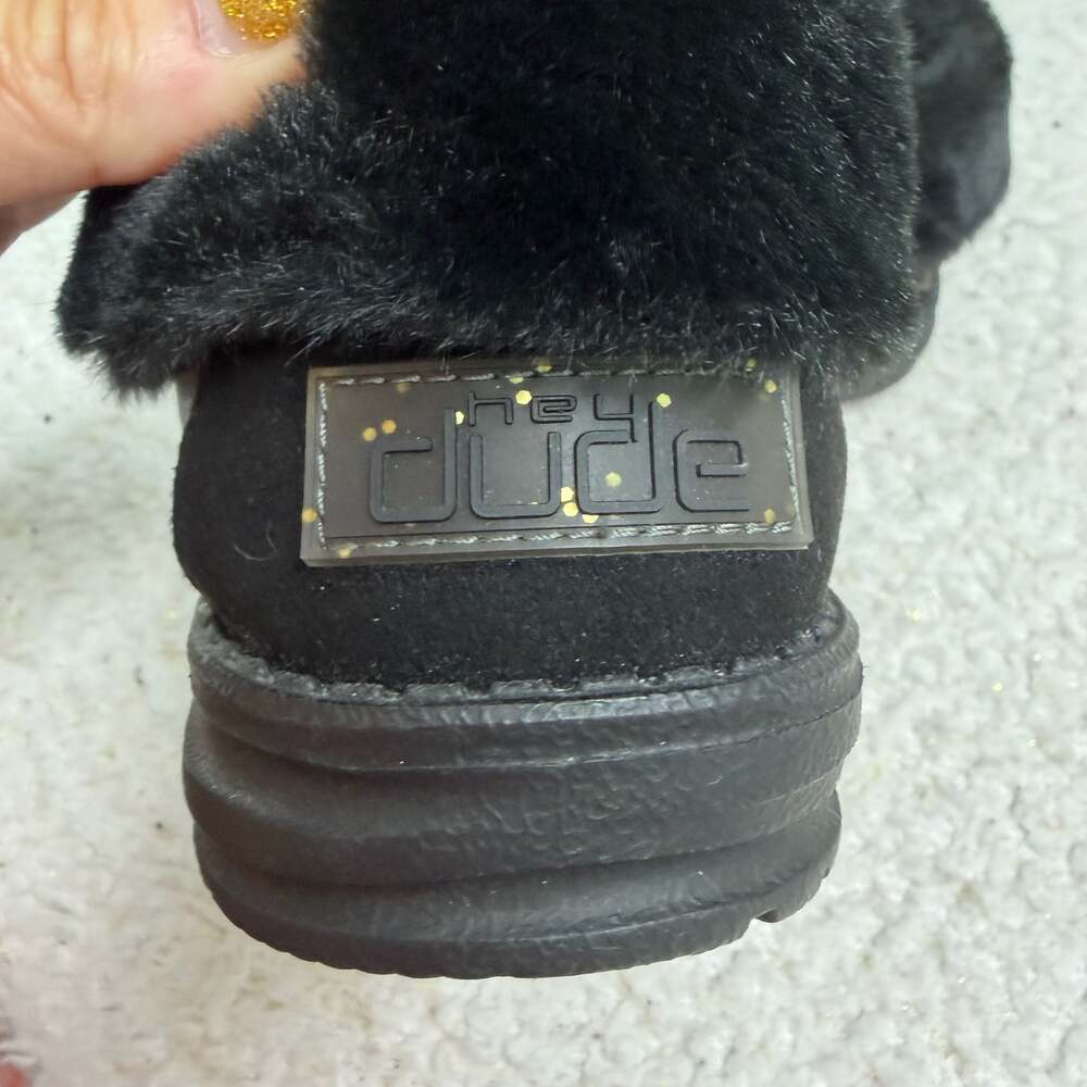 Hey Dude Women's Britt Starry Black Faux Fur Lined Bootie Size 7 EUC Like New - Picture 7 of 9